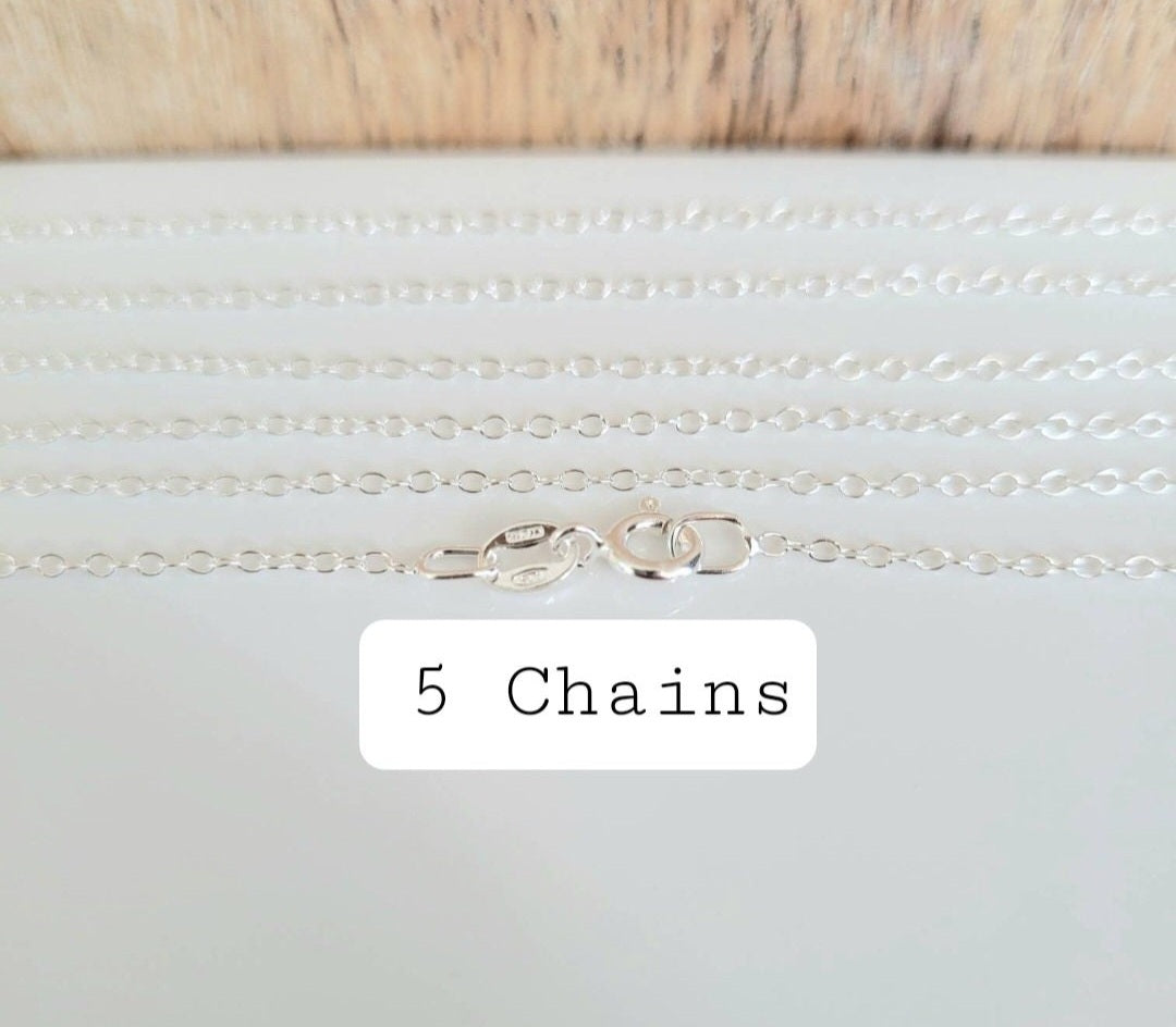 .925 Sterling Silver Fine CABLE Chain / 5 Pieces