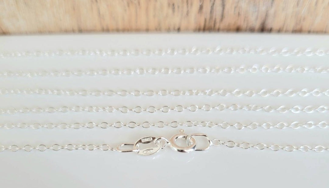 .925 Sterling Silver Fine CABLE Chain / 5 Pieces