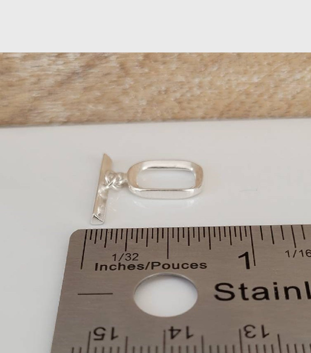 .925 Sterling Silver Square Toggle