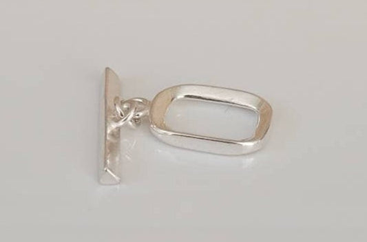 .925 Sterling Silver Square Toggle