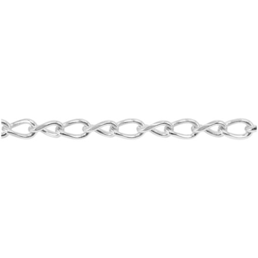 .925 Sterling Silver 2 mm w Diamond Cut Twisted Oval Chain / By The Inch