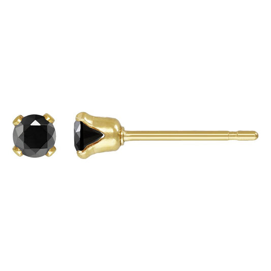 14K Gold Filled 3 mm CZ (Black) Stud Earring