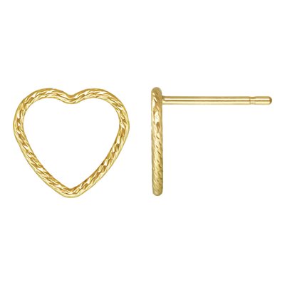 CLEARANCE 14K Gold Filled Sparkle Heart Stud Earrings - NOTE ITEM DESCRIPTION