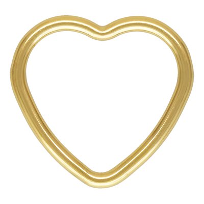 2 Pieces 14K Gold Filled CLOSED Heart Connector