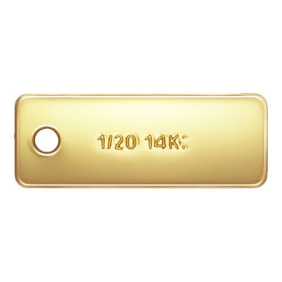 14K Gold Filled Rectangle Quality Tag