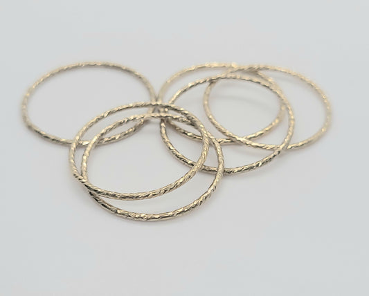 14K Gold Filled Thin Stacking Sparkle Ring (Sz 10) / 21.8 mm Connector