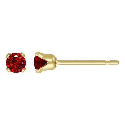 14K Gold Filled 3 mm Cubic Zirconia Birthstone Stud Earrings / January