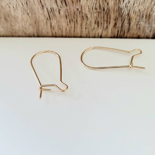 1 Pair Large Kidney 14K Gold Filled Ear Wires