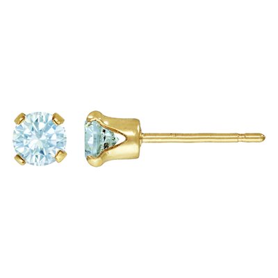 14K Gold Filled 3 mm Cubic Zirconia Birthstone Stud Earrings / March