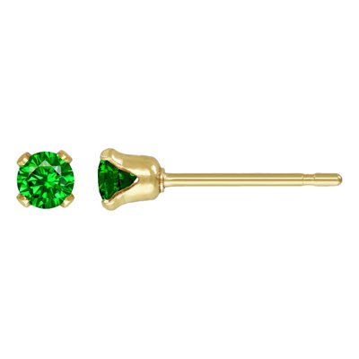 14K Gold Filled 3 mm Cubic Zirconia Birthstone Stud Earrings /  May
