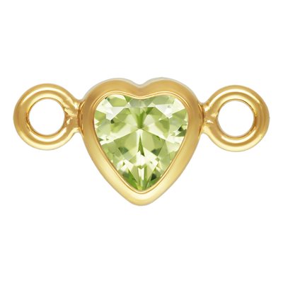 3 mm AAA Cubic Zirconia 14K Gold Filled Micro Heart Birthstone Connector - 12 Colors
