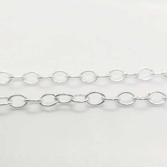 .925 Sterling Silver CABLE Chain 5 mm x 4 mm / By The Inch