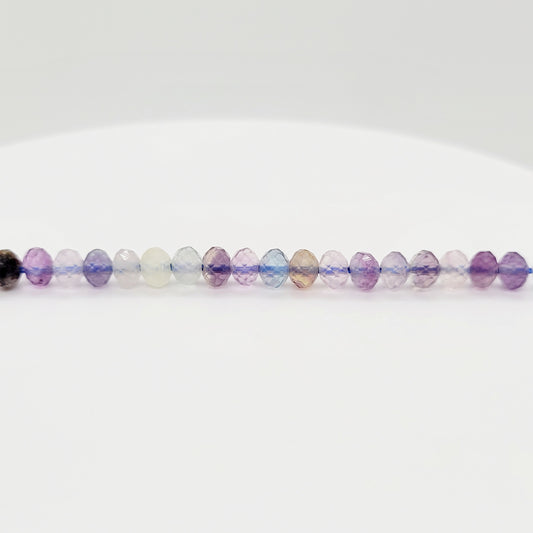 Fluorite Faceted Rondelle 4.5x3mm
