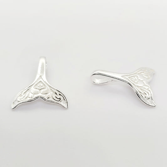 .925 Sterling Silver Petite Whale Tail Pendant