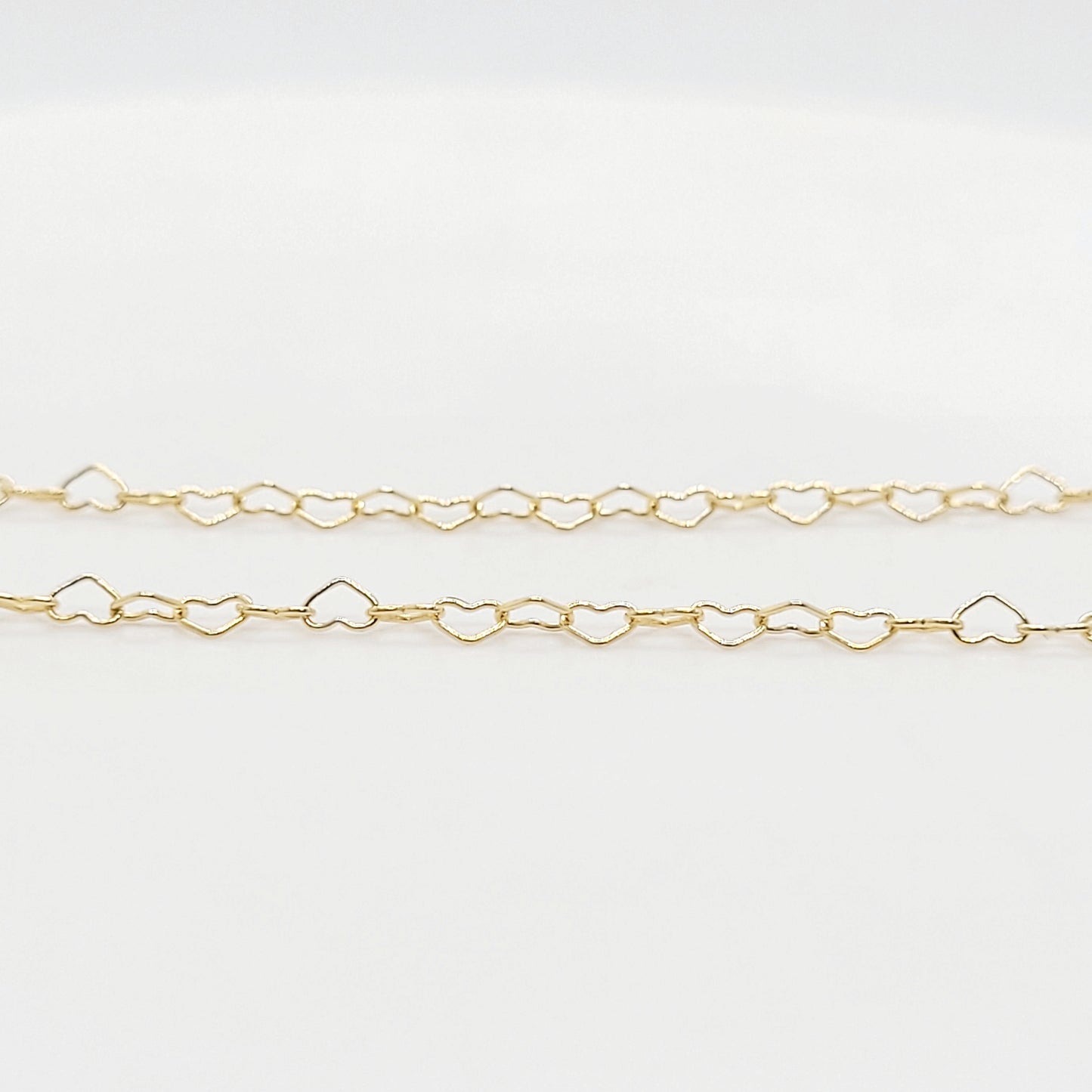 14K Gold Filled Fine Heart Chain 2.7 mm x 1.8 mm / By The Inch