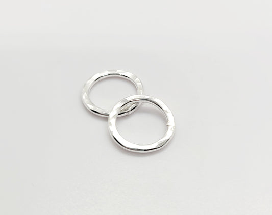 .925 Sterling Silver Hand Hammered 10 mm Closed Connector