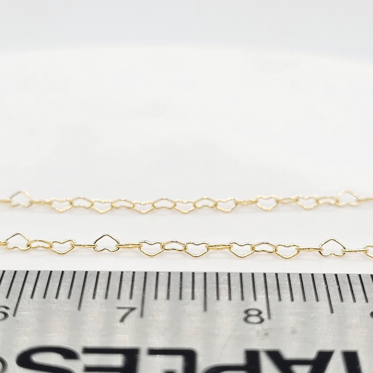 14K Gold Filled Fine Heart Chain 2.7 mm x 1.8 mm / By The Inch