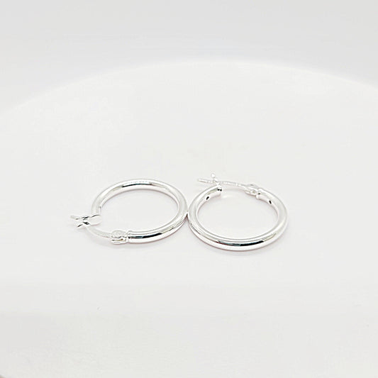 18 mm .925 Sterling Silver Hoop Earrings