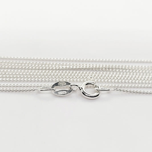 .9 mm .925 Sterling Silver CURB Chain 16" / 5 Pieces