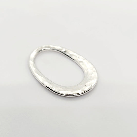 .925 Sterling Silver Oval Hammered Connector