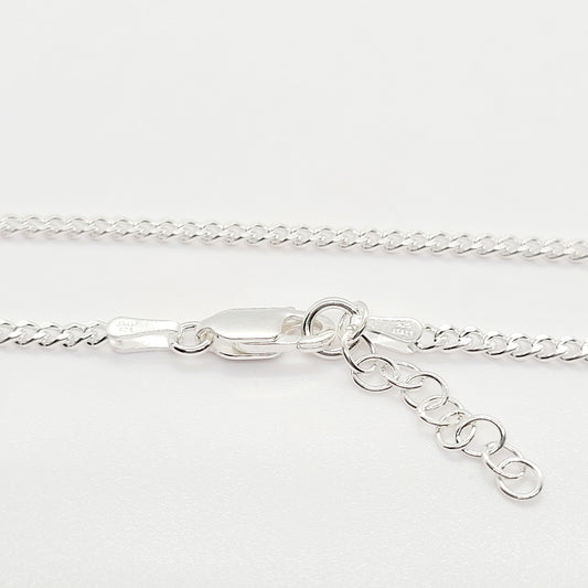 .925 Sterling Silver CURB Anklet 2.1 mm