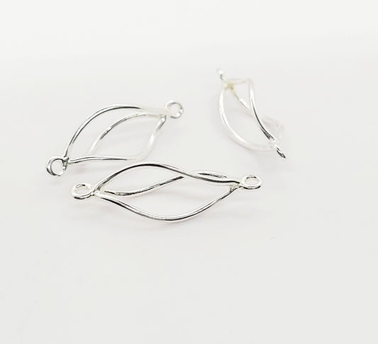 .925 Sterling Silver Twisted Connector