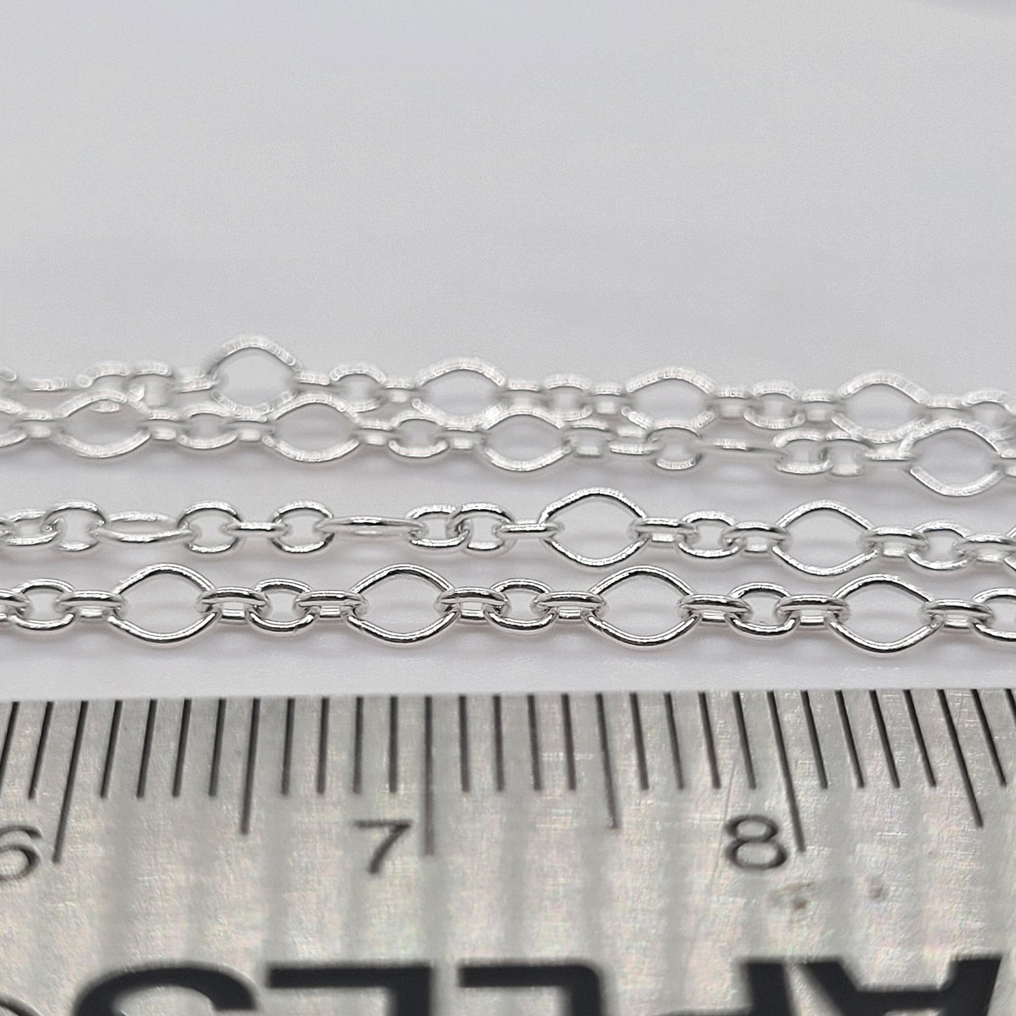 .925 Sterling Silver Oval Link Chain By the Inch