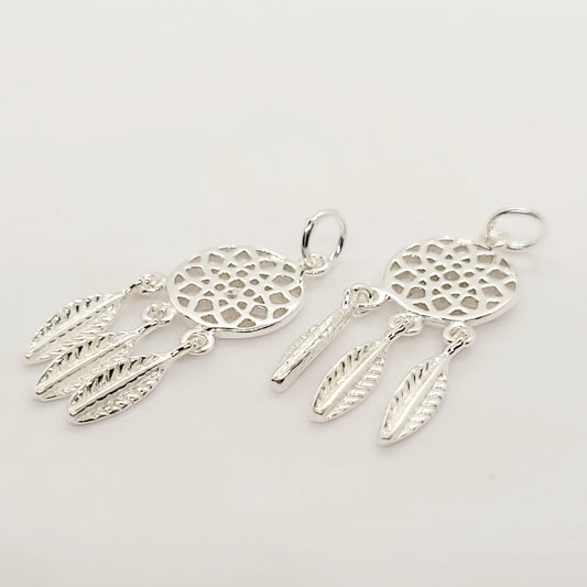 .925 Sterling Silver Dream Catcher Charm