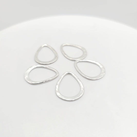.925 Sterling Silver Hammered Teardrop Connector