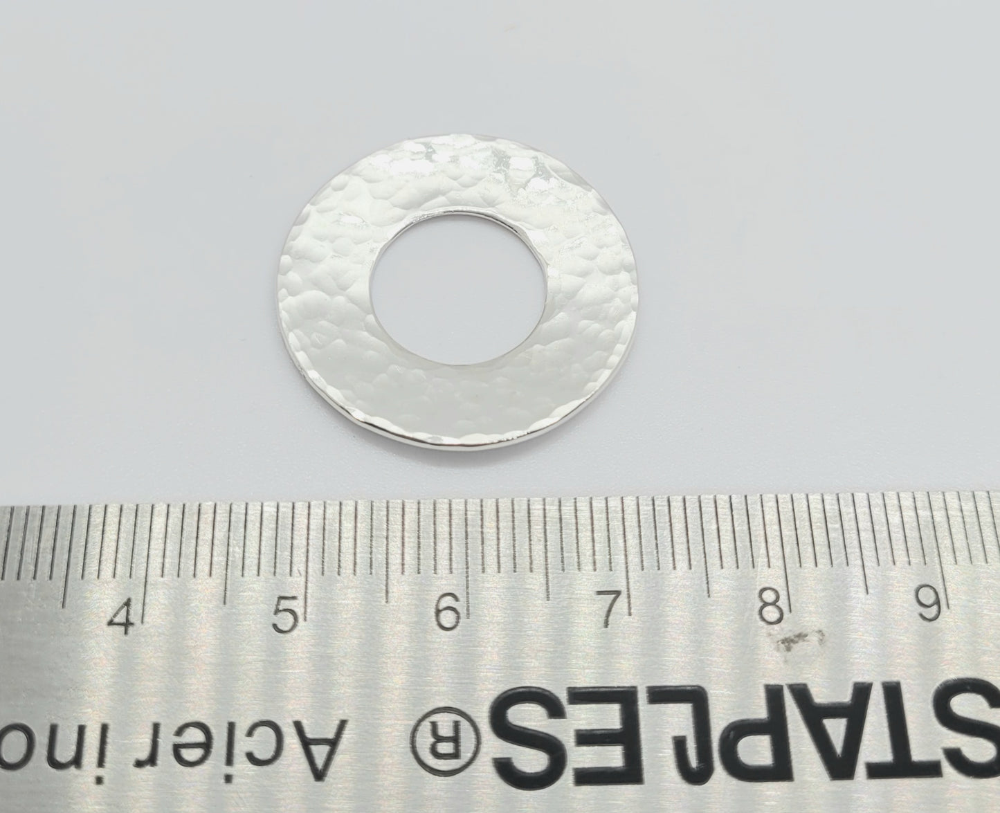 .925 Sterling Silver Hand Hammered Connector 25 mm