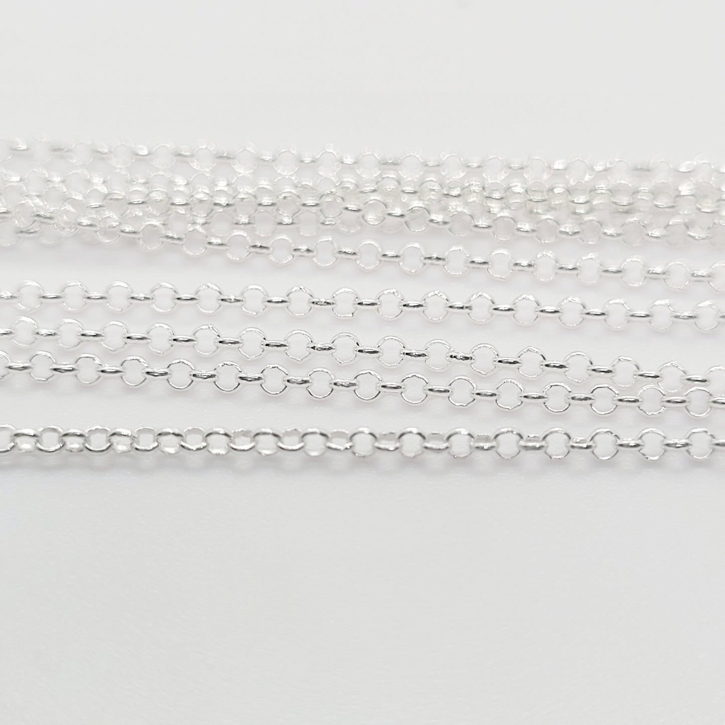 1.4 mm .925 Sterling Silver ROLO Chain 18" / 5 Pieces