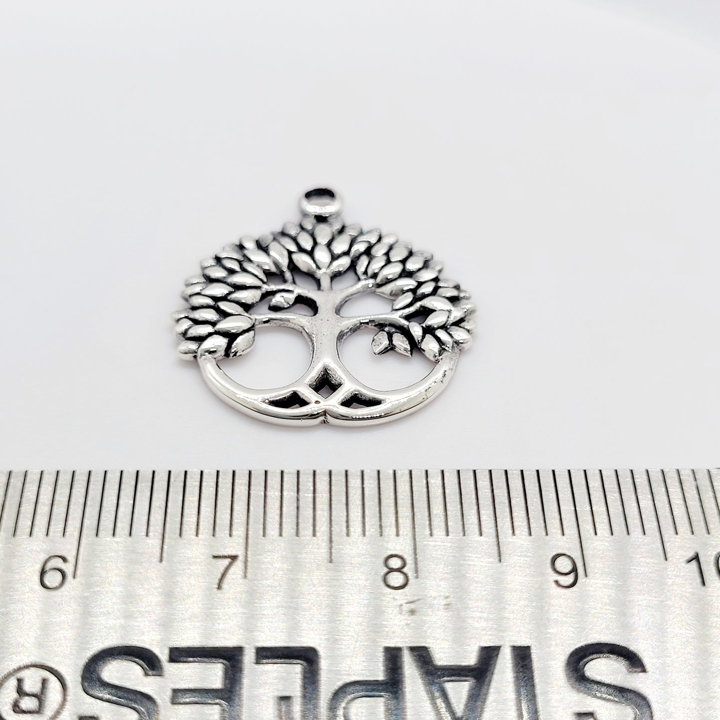 .925 Sterling Silver 20 mm Tree of Life Pendant