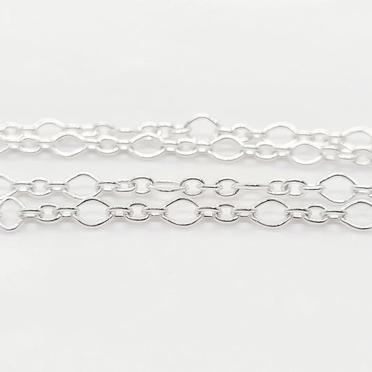 .925 Sterling Silver Oval Link Chain By the Inch