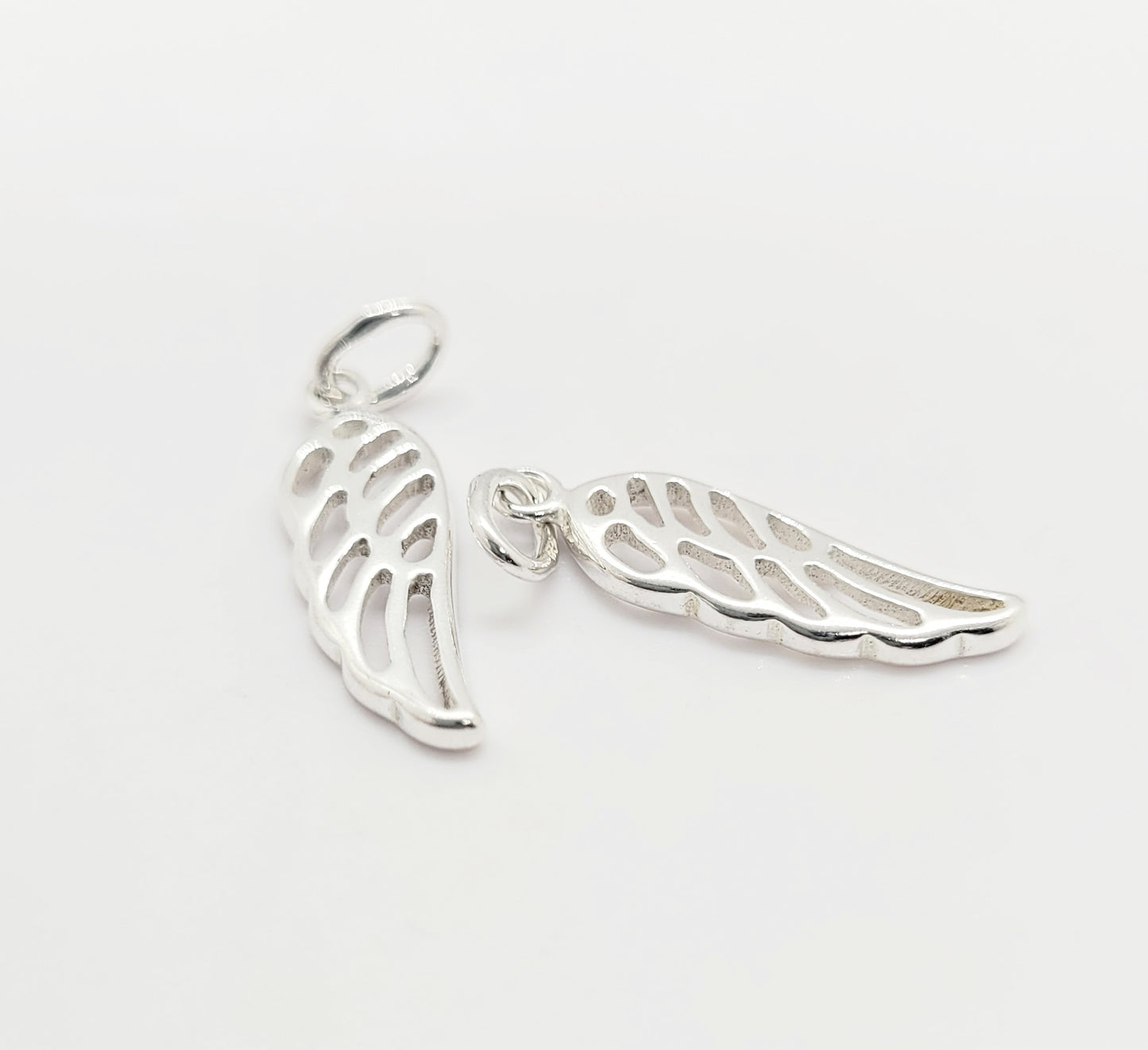 .925 Sterling Silver Wing Charm Pendant