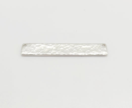.925 Sterling Silver Hammered Horizontal Bar Pendant