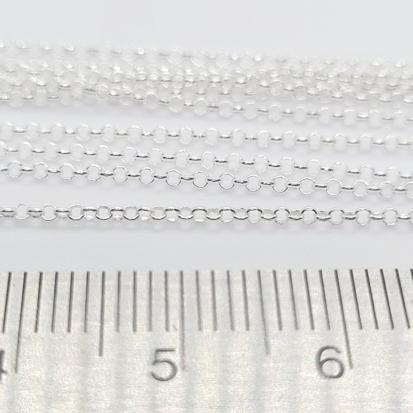 1.4 mm .925 Sterling Silver ROLO Chain 20" / 5 Pieces