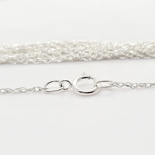 .925 Sterling Silver Fine 1 mm ROPE Chain 18" / 1 Piece