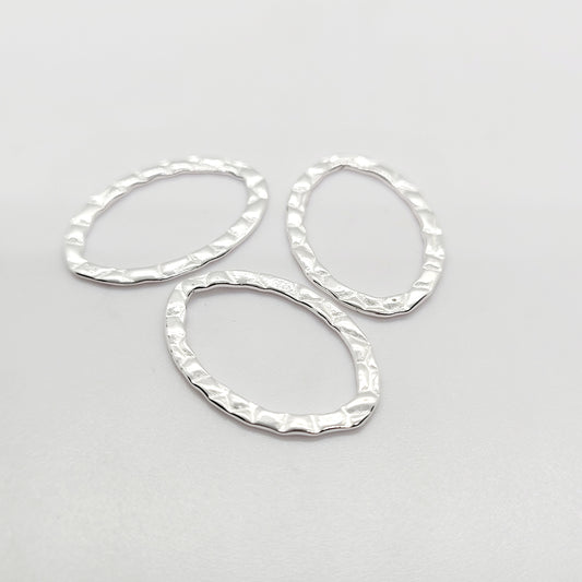 .925 Sterling Silver Textured Connector Pendant Earring Feature