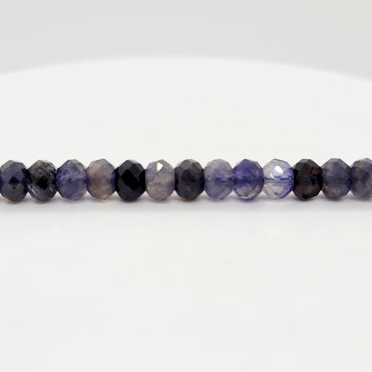 Iolite Faceted Rondelle 6x4 mm