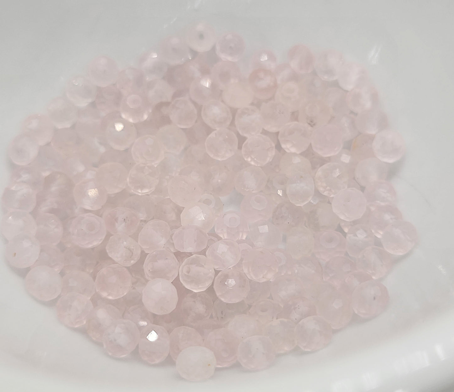 Quartz - Rose Faceted Rondelle 5x4mm