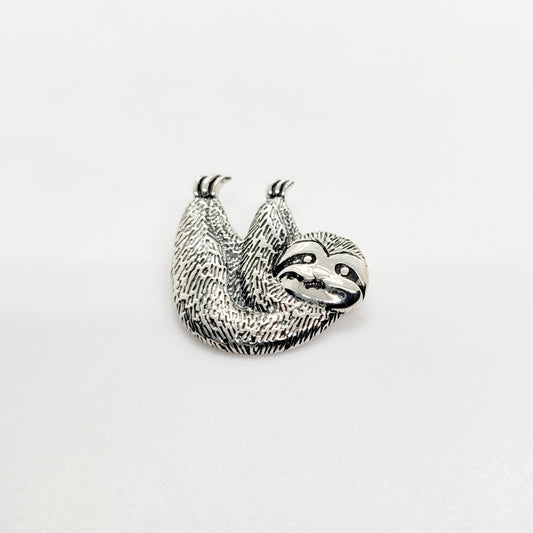 .925 Sterling Silver Sloth Pendant