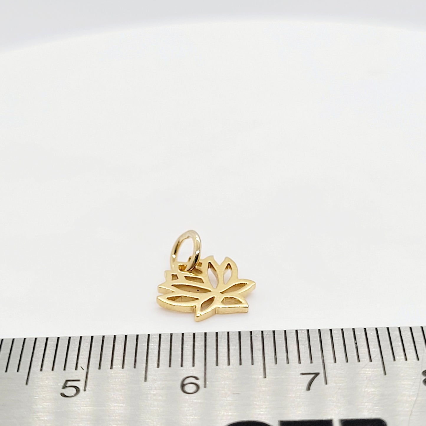 Gold Plate over Sterling Silver Lotus Charm
