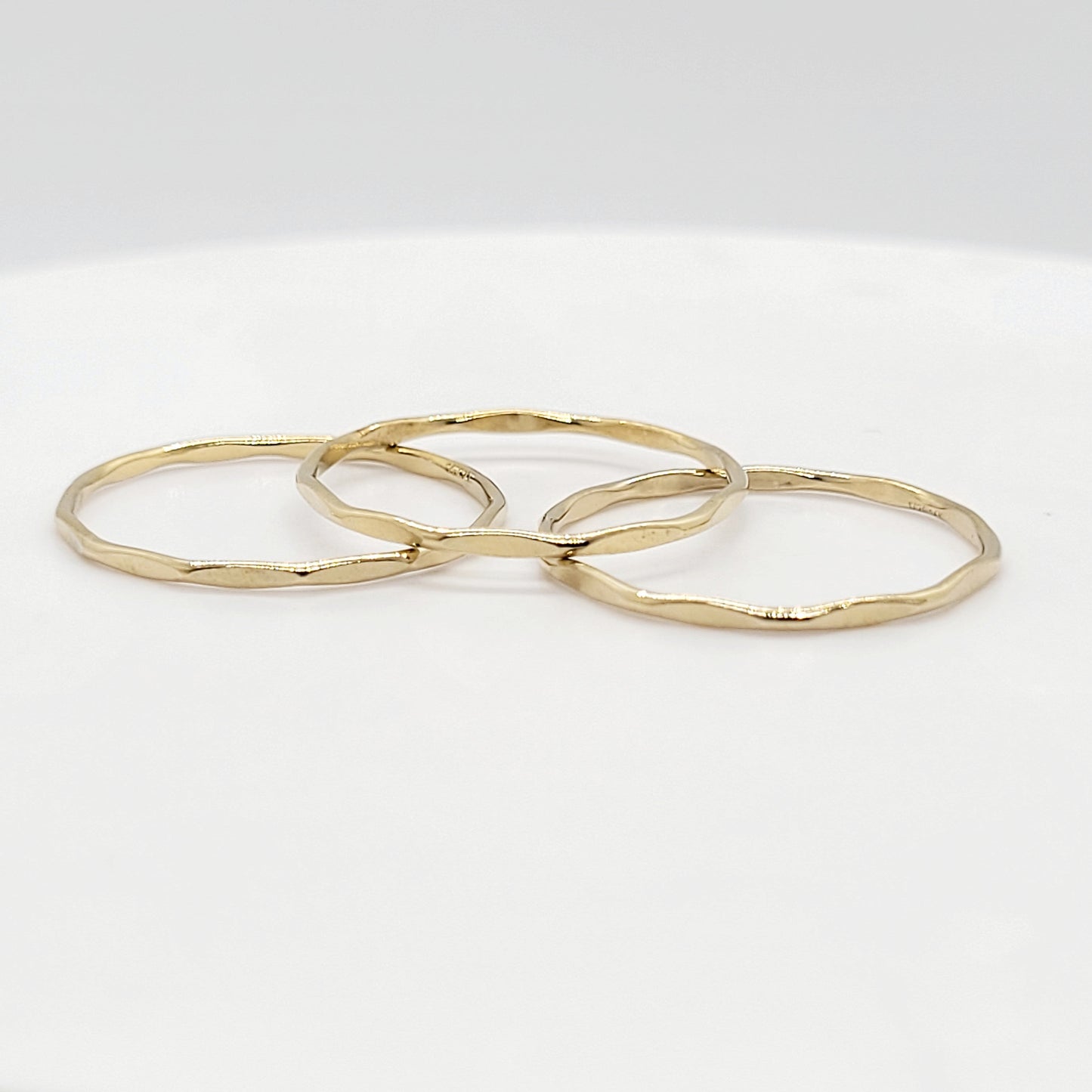 14K Gold Filled 1 mm Hammered Stacking Ring