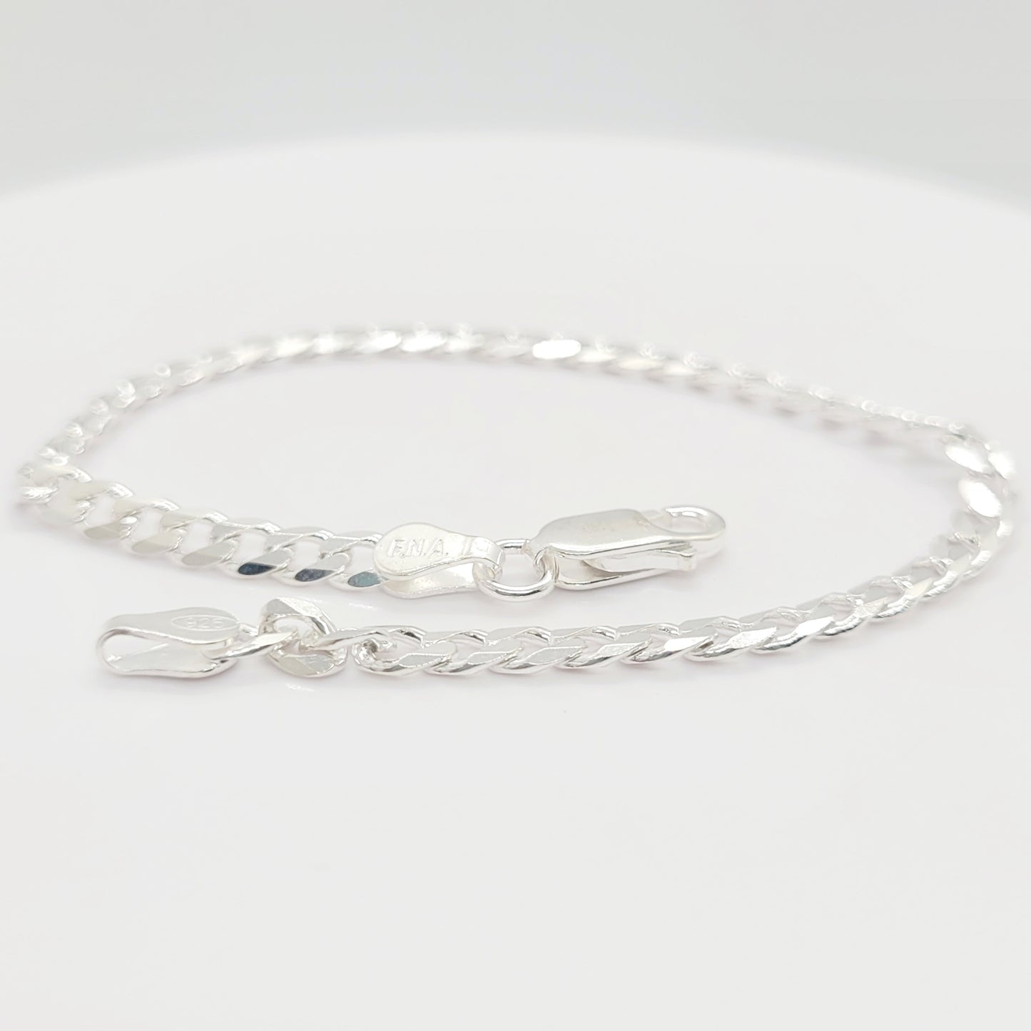 .925 Sterling Silver CURB Bracelet / 3.6 mm - 7"