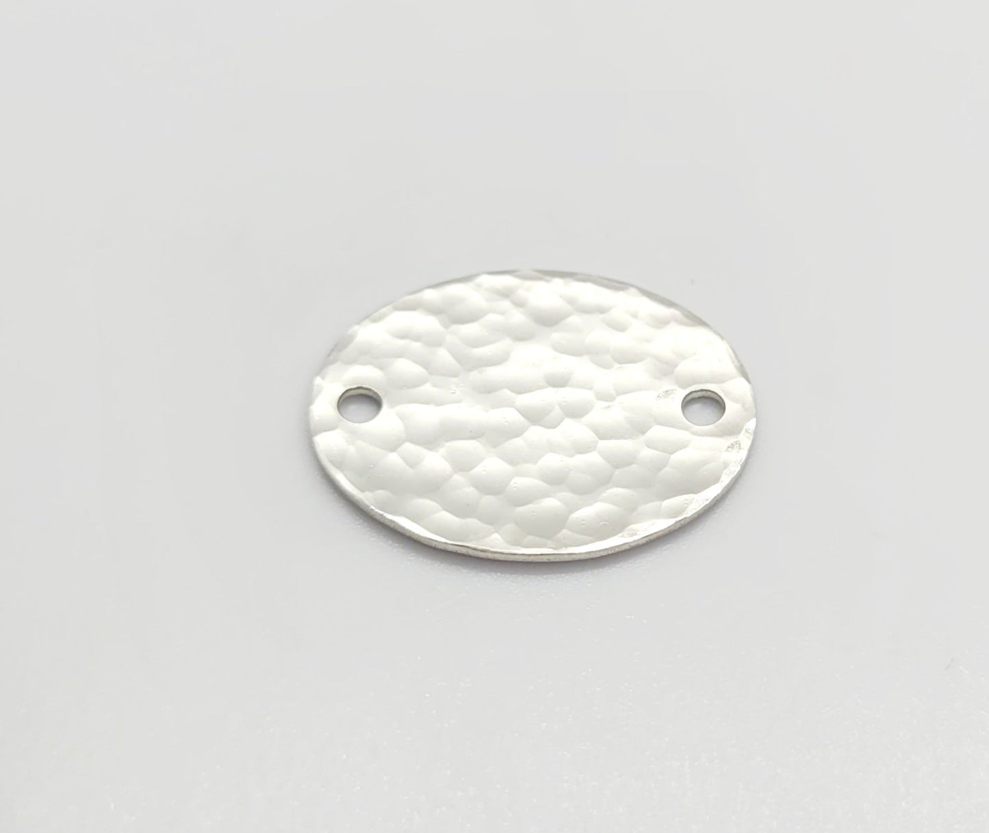 .925 Sterling Silver Hand Hammered Oval Connector