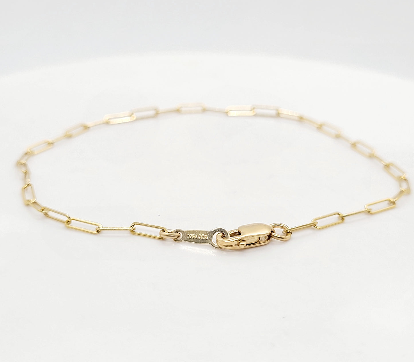 14K Gold Filled Fine FLAT PAPERCLIP Bracelet