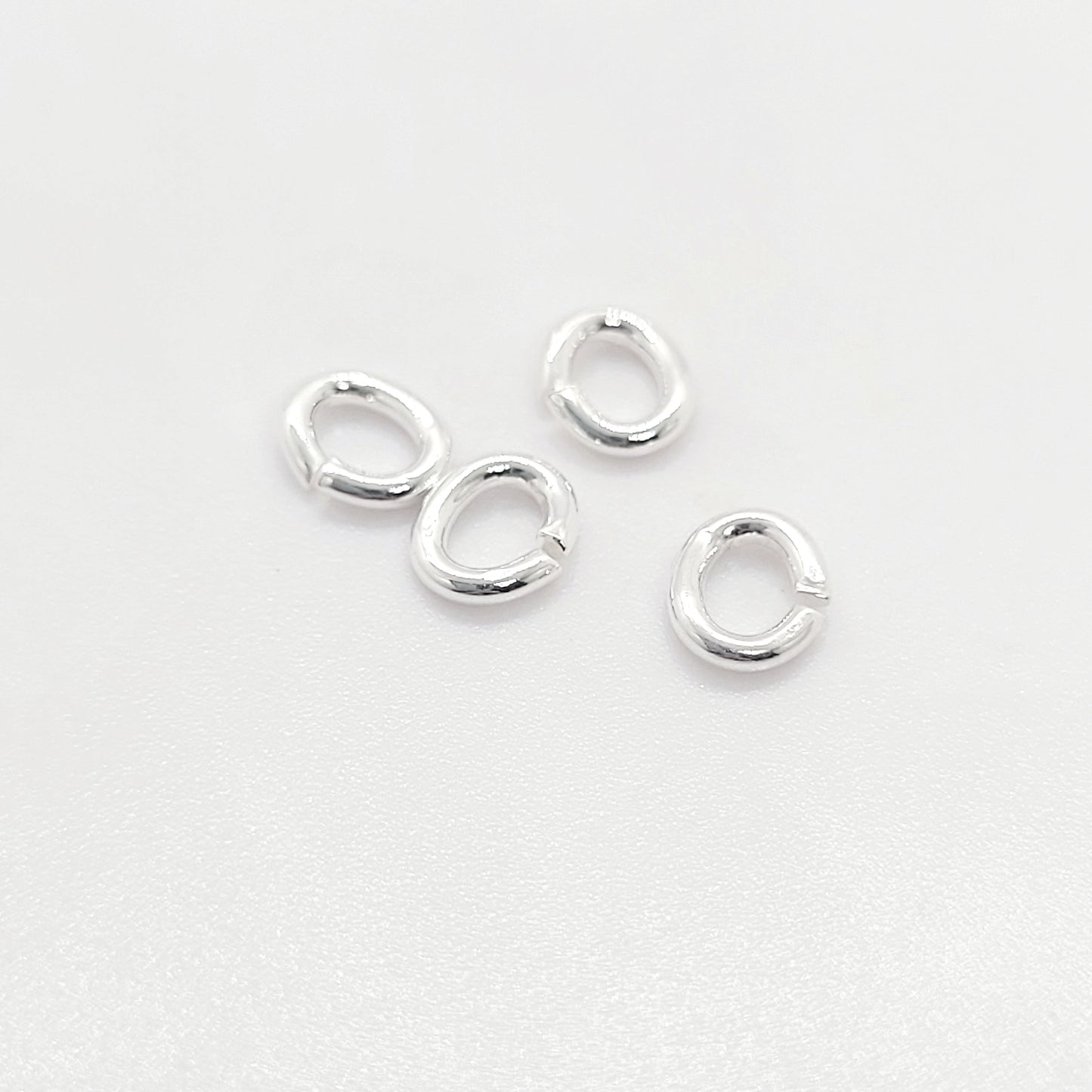 6 mm OVAL 18 Ga Open  .925 Sterling Silver Jump Ring