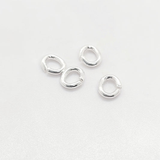 6 mm OVAL 18 Ga Open  .925 Sterling Silver Jump Ring