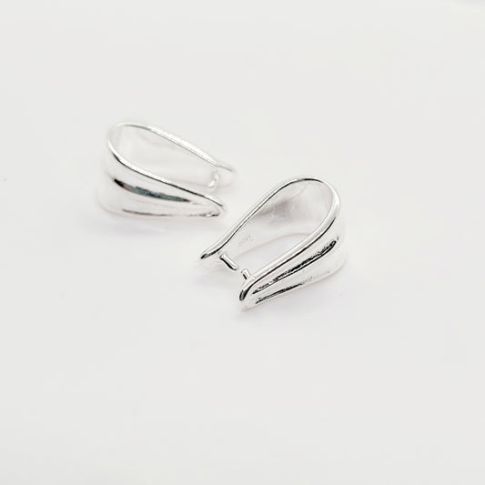 .925 Sterling Silver Pinch Bail 12 mm x 7 mm