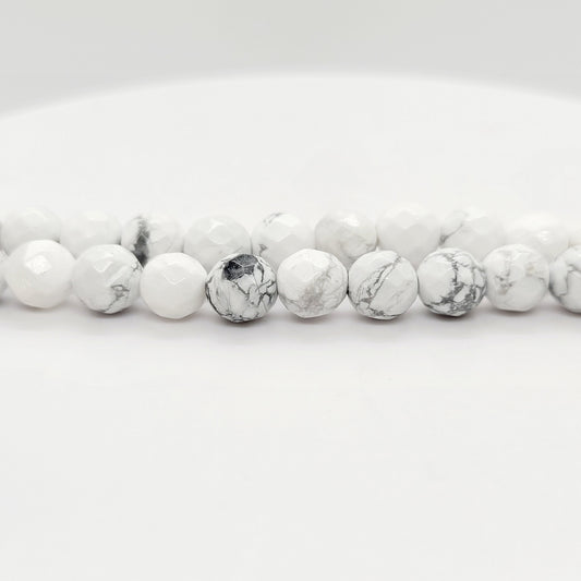 Howlite (White) - Faceted 6 mm